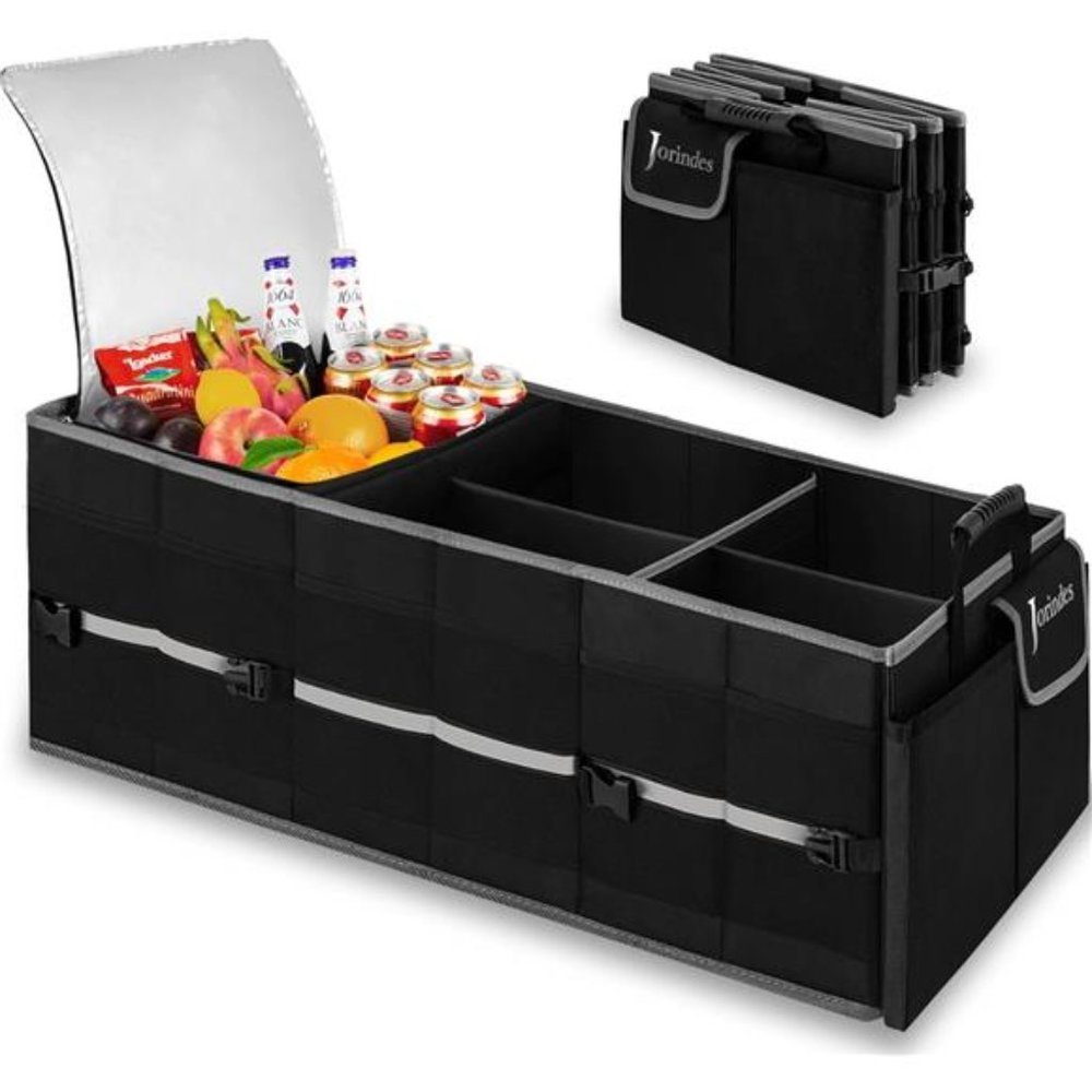 Trunk Organizer With Built-In Insulated Leak Proof Cooler Bag,Collapsible Cargo